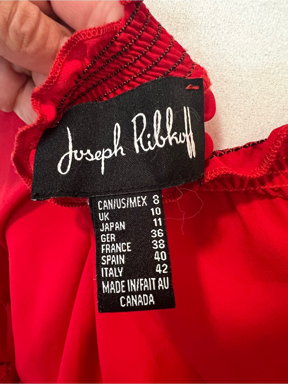 Joseph Ribkoff Red Off-Shoulder Lace Bell-Sleeve Blouse - Picture 5 of 9